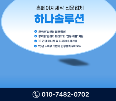대전 홈페이지제작 업체 어디가 좋을까? 기업이 선택한 하나솔루션