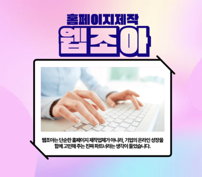 대전·세종 홈페이지제작 전문, 유지관리 평생 무료 웹조아